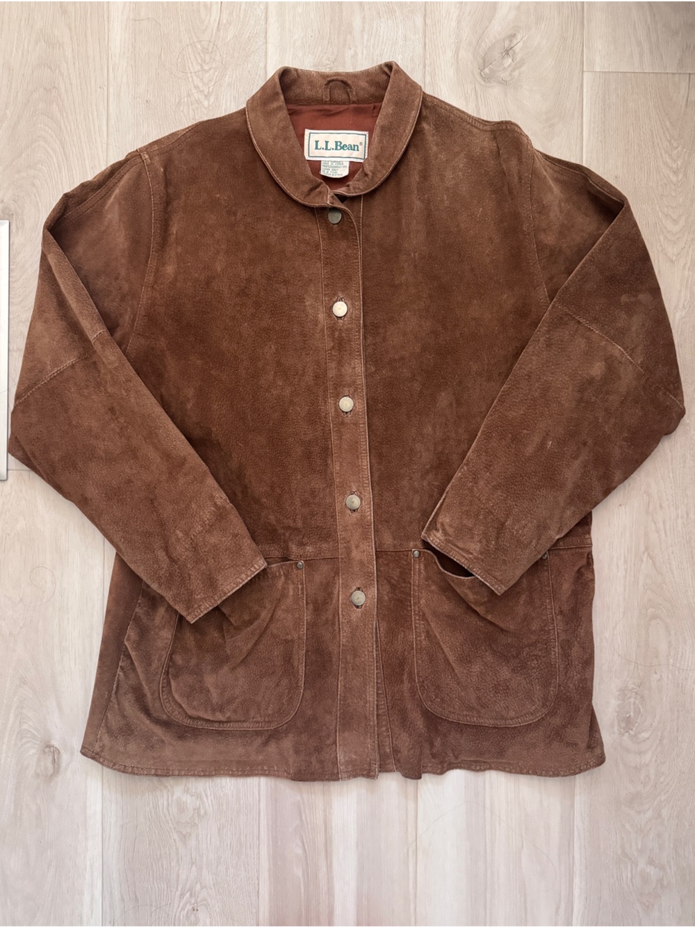 VTG L.L. Bean Genuine Suede Chore Coat Western Ranchwear Barn Jacket Size L/XL - Picture 8 of 8